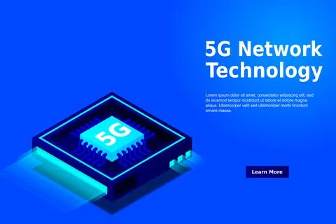 5G network processor illustration. Mobile wireless internet of next generatio Stock Illustration