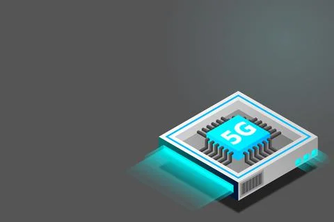 5G network processor illustration. Mobile wireless internet of next generatio Stock Illustration