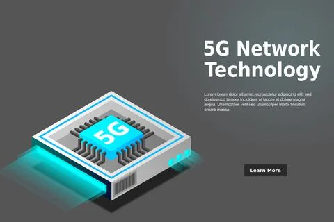 5G network processor illustration. Mobile wireless internet of next generatio Stock Illustration