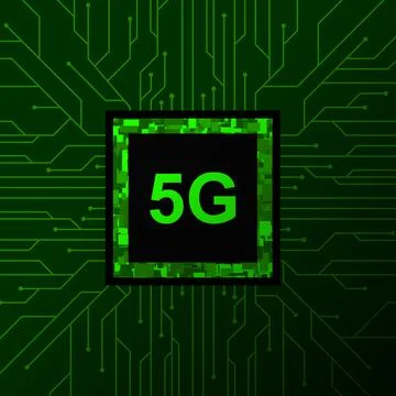 5G network processor illustration. Mobile wireless internet of next generatio Stock Illustration