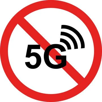 5G network prohibited sign. 스톡 일러스트