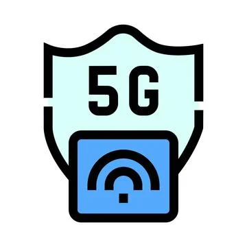 5g network security shield protecting wireless connection Stock Illustration