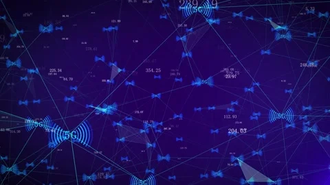 5G network signal and data node connection background Stock Footage 328387118