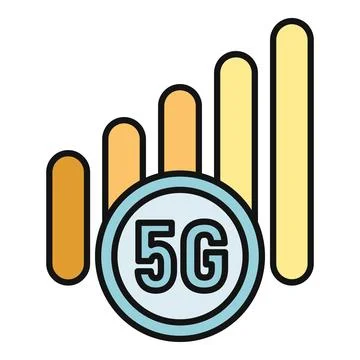 5g network signal full bars icon illustration Stock Illustration