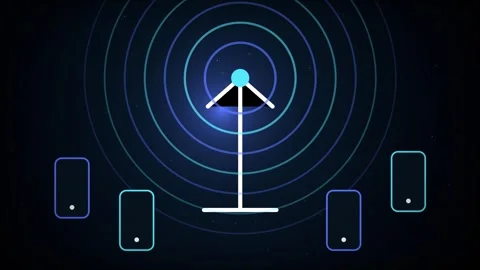 5G Network Signal Loop - Wireless Tower Data Transfer Backdrop Video stock 341955438