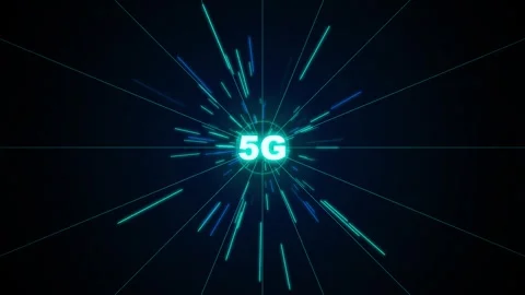 5G Network Speed Concept with Glowing Data Burst and Pulse Waves Stock Footage 343727175