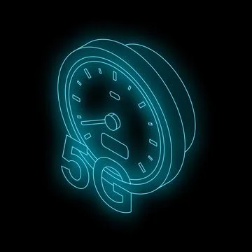 5g network speedometer showing fast internet speed performance Stock Illustration