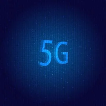 5G network symbol on a technological background. Stock Illustration