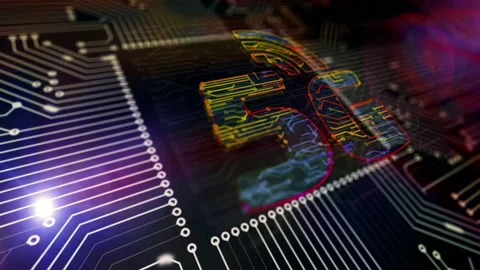 5G network symbols loopable 3d animation | Stock Video | Pond5