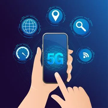5g network technology. Abstract icon. 3d vector background. Home network Illustrazione stock