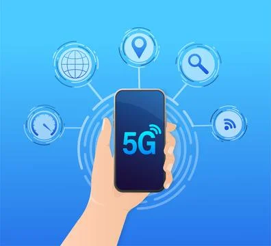 5g network technology. Abstract icon. 3d vector background. Home network Illustrazione stock