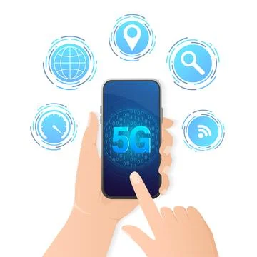 5g network technology. Abstract icon. 3d vector background. Home network 스톡 일러스트