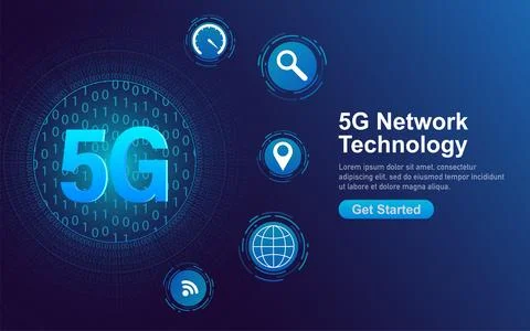 5g network technology. Abstract icon. 3d vector background. Home network Stockillustratie