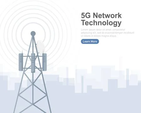 5g network technology. Abstract icon. 3d vector background. Home network Stockillustratie