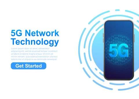5g network technology. Abstract icon. 3d vector background. Home network Illustrazione stock
