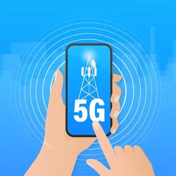 5g network technology. Abstract icon. 3d vector background. Home network 库存插图