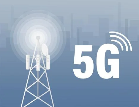 5g network technology. Abstract icon. 3d vector background. Home network Illustrazione stock