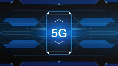 5G network technology background concept. 库存插图