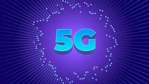 5G Network Technology Concept. High-Speed Wireless Connectivity, Global Data  库存插图