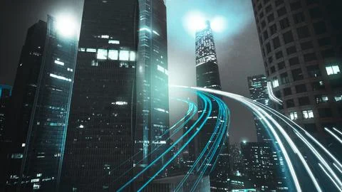 5g network technology smart city background Фото