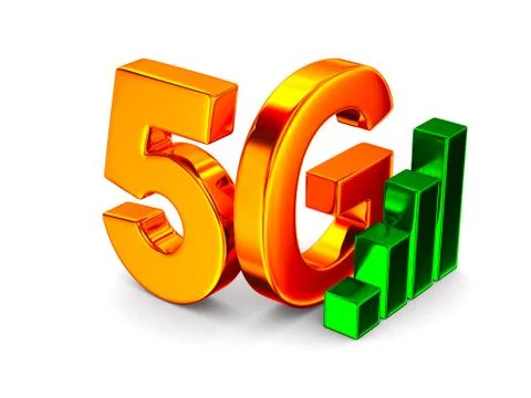 5g network on white background. Isolated 3D illustration Stock Illustration