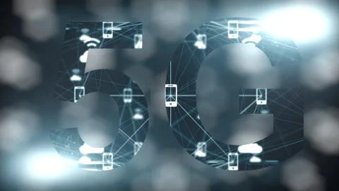 5G network wireless high speed cellular mobile internet communications render イラスト素材