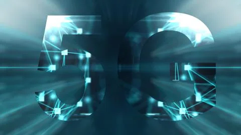 5G network wireless high speed cellular mobile internet communications render Stockillustratie