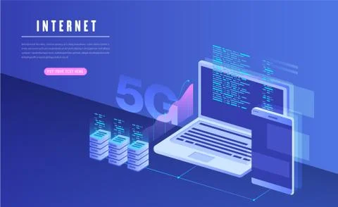 5G network wireless internet Wi-fi connection. Smart city and communication n Stock-Illustration