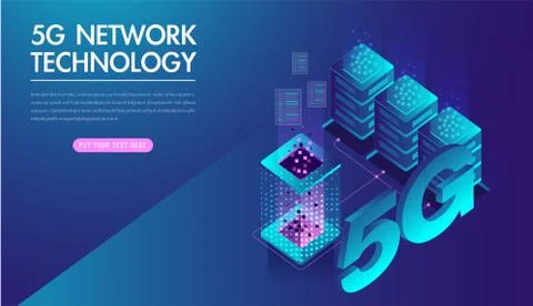 5G network wireless internet Wi-fi connection. Smart city and communication n Illustrazione stock