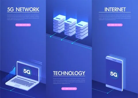 5G network wireless internet Wi-fi connection. Smart city and communication n Illustrazione stock