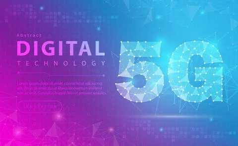 5G network wireless internet Wi-fi connection abstract background concept vector Illustrazione stock