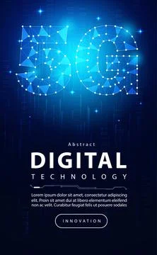 5G network wireless internet Wi-fi connection abstract background concept tech Stock Illustration