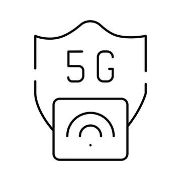5g network wireless mobile security shield icon イラスト素材