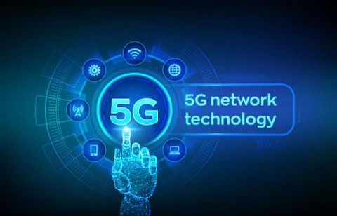 5G network wireless systems and internet of things, Smart city and communicat Stock Illustration