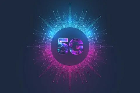 5G network wireless systems and internet vector illustration. Communication n 库存插图