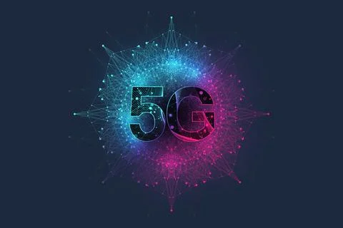 5G network wireless systems and internet vector illustration. The concept of 5G Stock Illustration