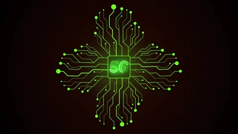 5G networking system animated tech line Stock Footage 259467072