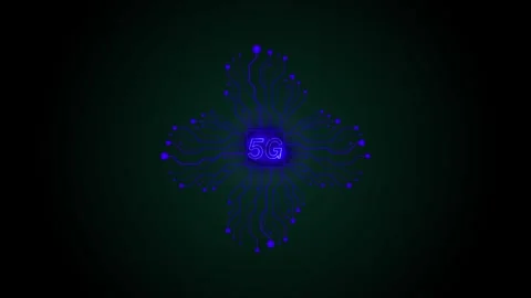 5G networking system animated tech line Stock Footage 259467077