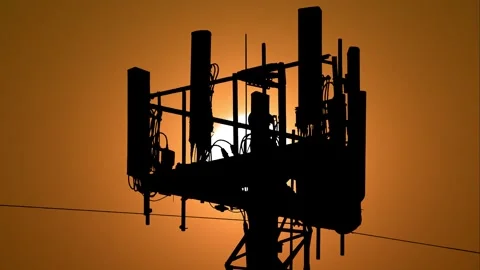 5G Networks Cell Tower, Sunset Timelapse, No Clouds Stock Footage 279643541