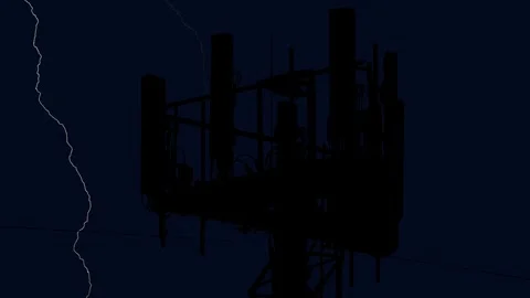 5G Networks Cell Tower, Thunderstorm Timelapse Stock Footage 279643560