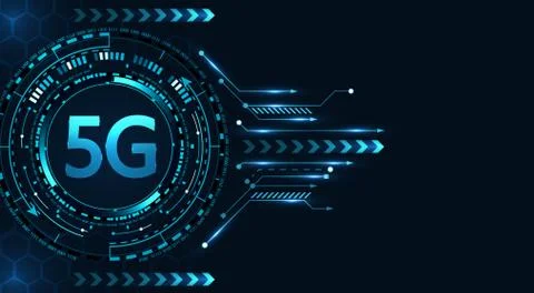 5G New Wireless High Speed Internet Connection and Wi-Fi. Stylized drawing of Stock Illustration