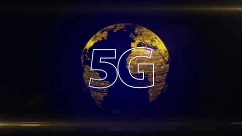 5G over rotating globe data transfer animation Stock Footage 110903449