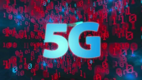 5G over rotating globe data transfer animation Stock Footage 110904392