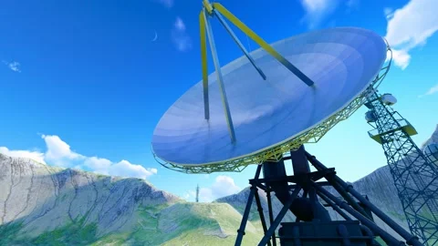 5g radar base station receives and transmits network signals Stock Footage 171493038
