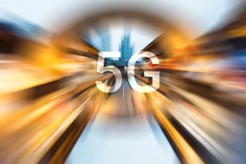 5G on a radial blurred background イラスト素材
