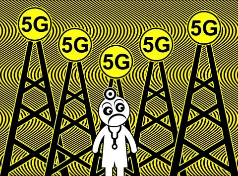 5G Radiation Dangers Illustrazione stock