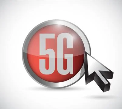 5g red button illustration design Stock Illustration