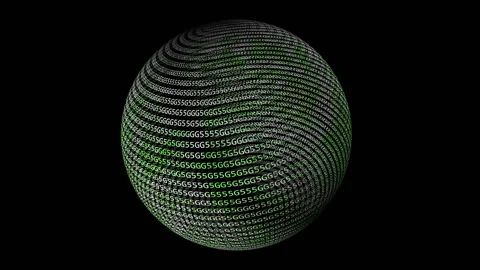 5G rotating sphere concept Stock Footage 130822220