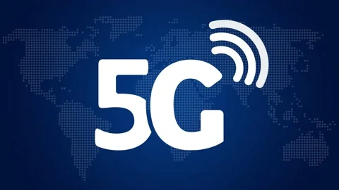 5G signal and  world map. 5G Digital connection digital technology. Stock Footage 156384515