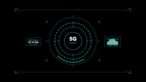 5g signal interface, connection speed, data transfer, network Stock Footage 348323823
